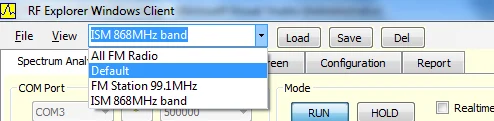 Named Settings in RF Explorer