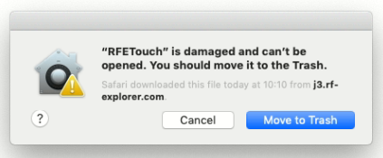 RFETouch warning message