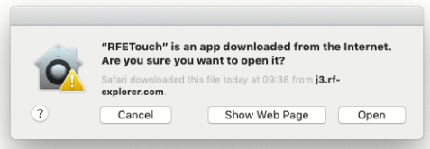 RFETouch warning message allow open